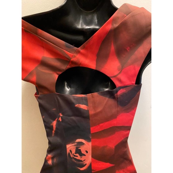 Printed red and black sheath dress XS - Picture 4 of 4